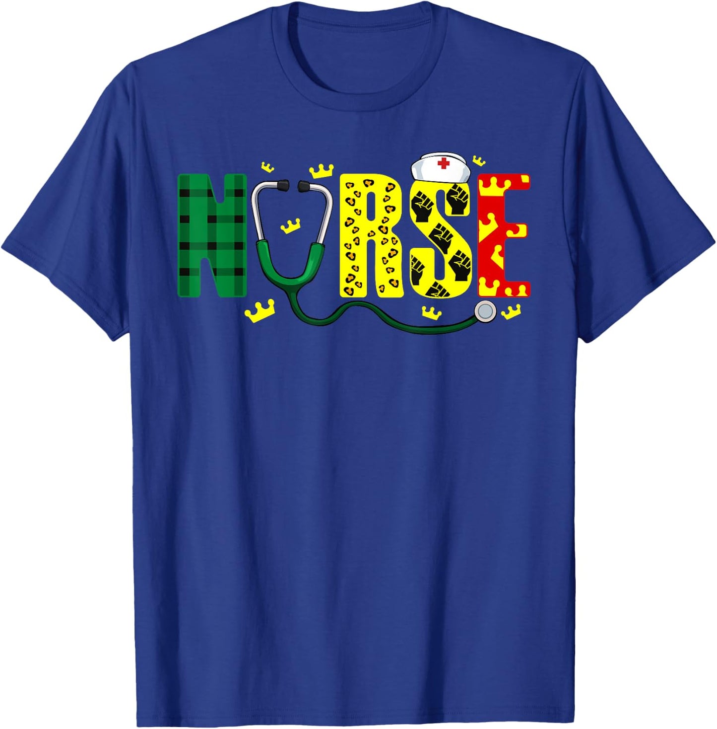Nurse Stethoscope Juneteenth Melanin Pride African American T-Shirt - T-Shirt | Royal