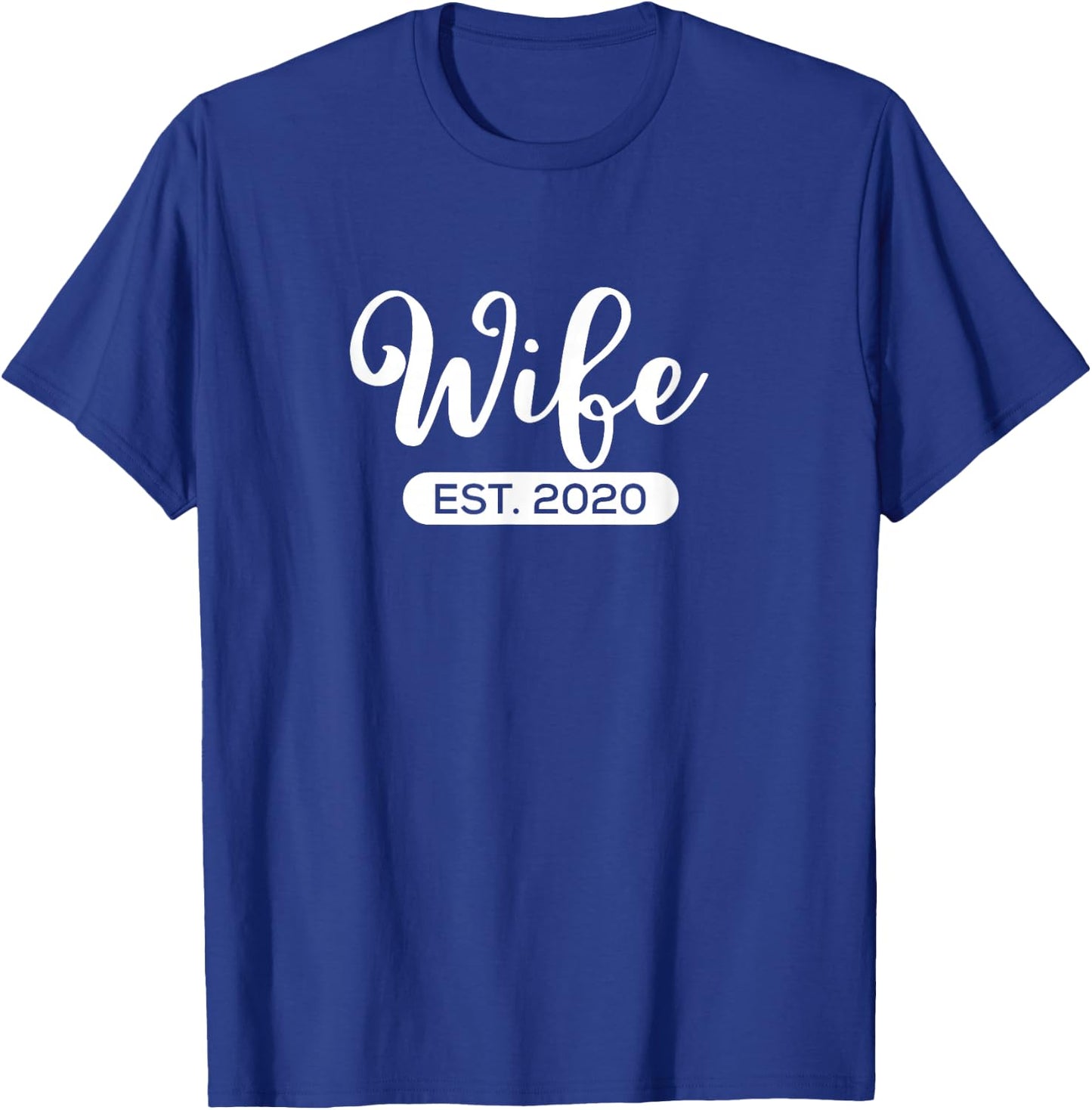 Family Woman Est. 2020 Married This Year Bride and Groom T-Shirt - T-Shirt | Royal