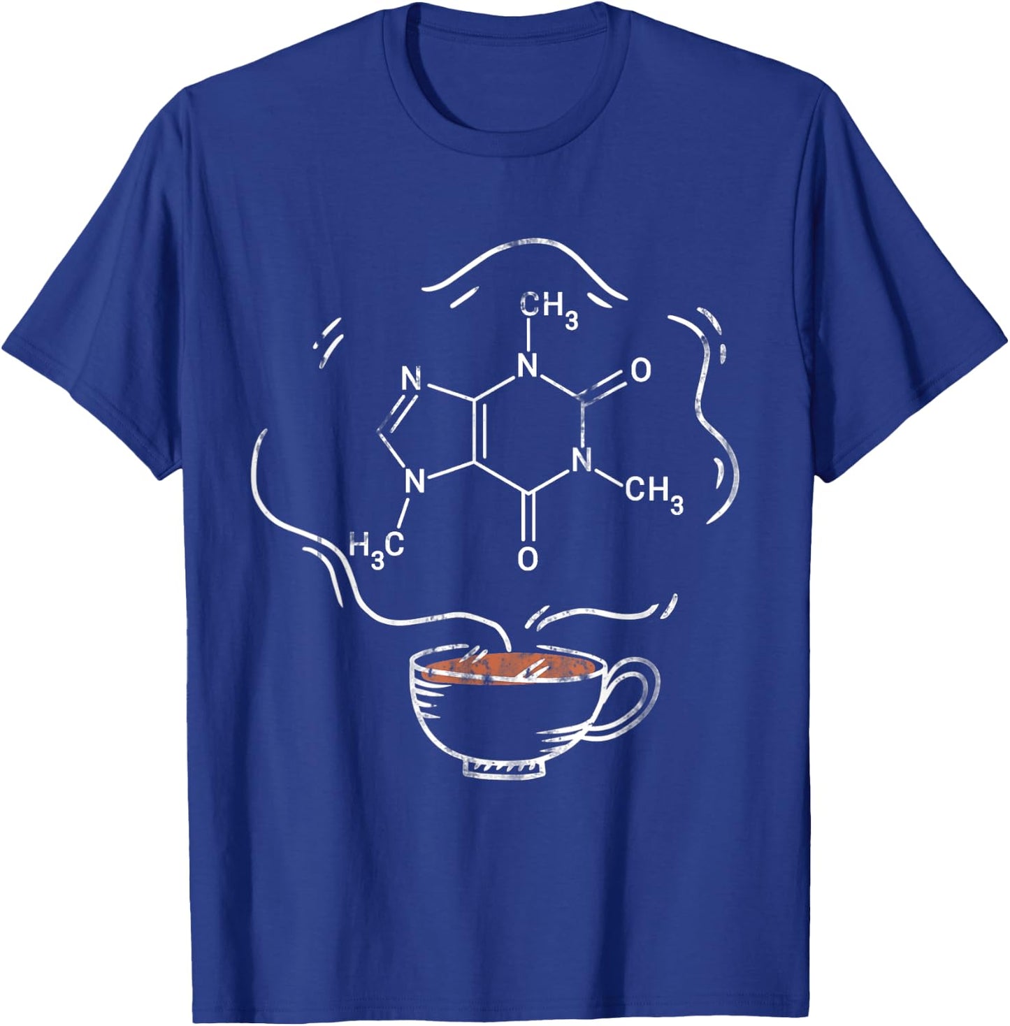 Caffeine Molecule Organic Chemistry Scientist Barista T-Shirt - T-Shirt | Royal