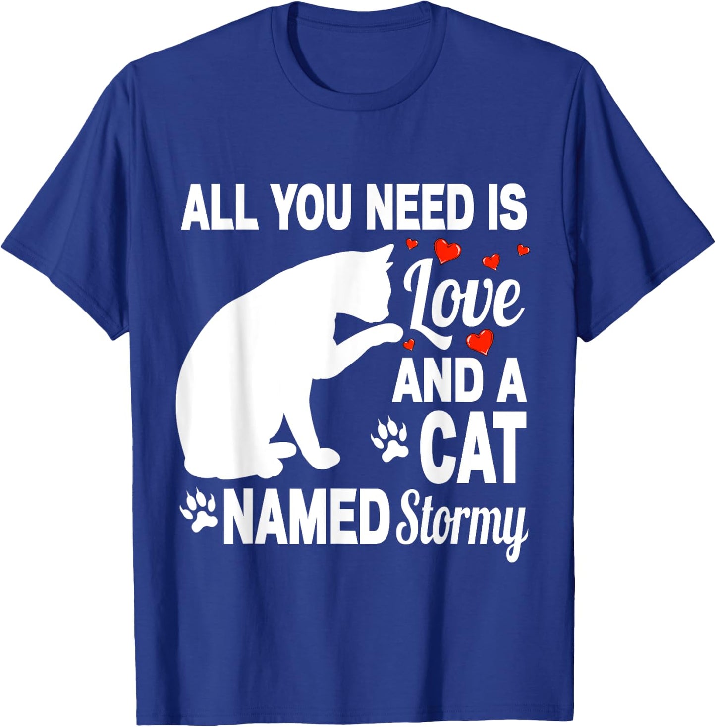 Personalized Cat Name Stormy Cute Kitten Pet Lover Women Kids T-Shirt - T-Shirt | Royal