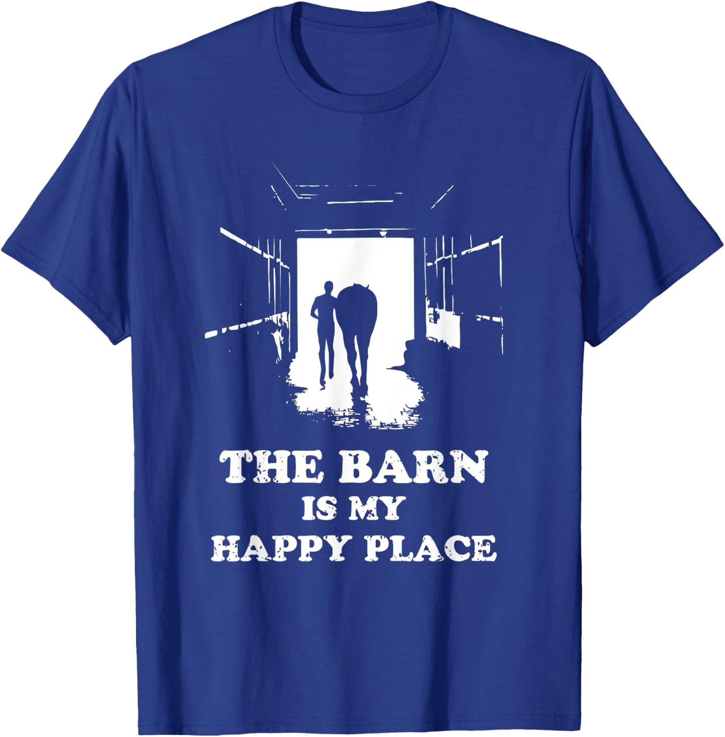 The Barn Is My Happy Place Horse Lover Men Kids T-Shirt - T-Shirt | Royal