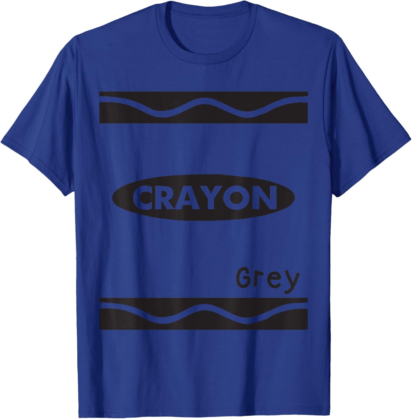 Grey-Crayon Graphic Halloween Costume Group Team Matching T-Shirt - T-Shirt | Royal