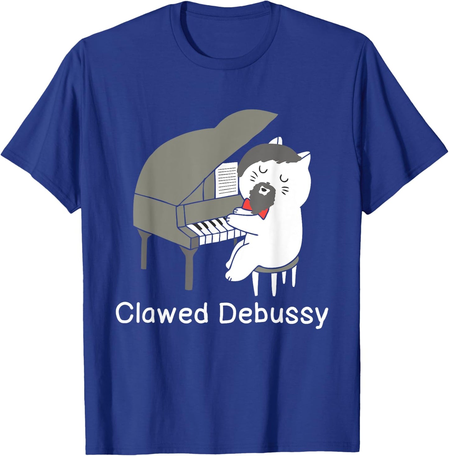 Clawed Debussy Cat Piano - Classical Music Composer Teacher Women Girls Kids T-Shirt - T-Shirt | Royal