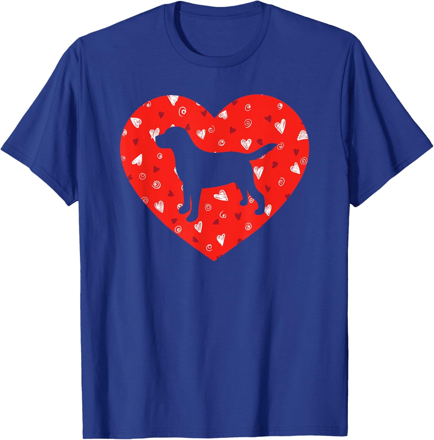 Black Yellow Chocolate Lab Heart Valentine's Day Labrador T-Shirt - T-Shirt | Royal