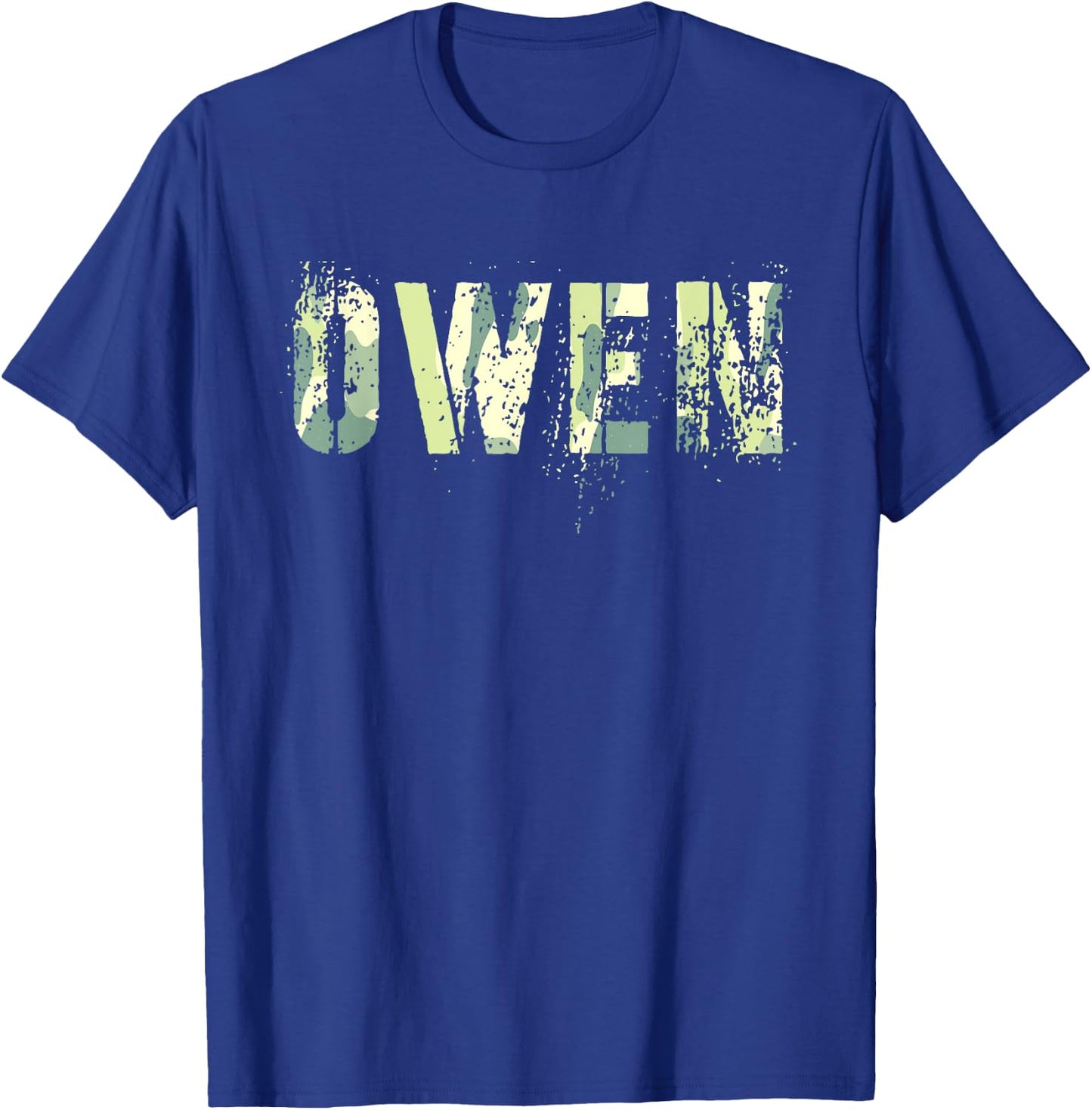 Personalized Name OWEN Camo Boy Military Birthday Father Son T-Shirt - T-Shirt | Royal