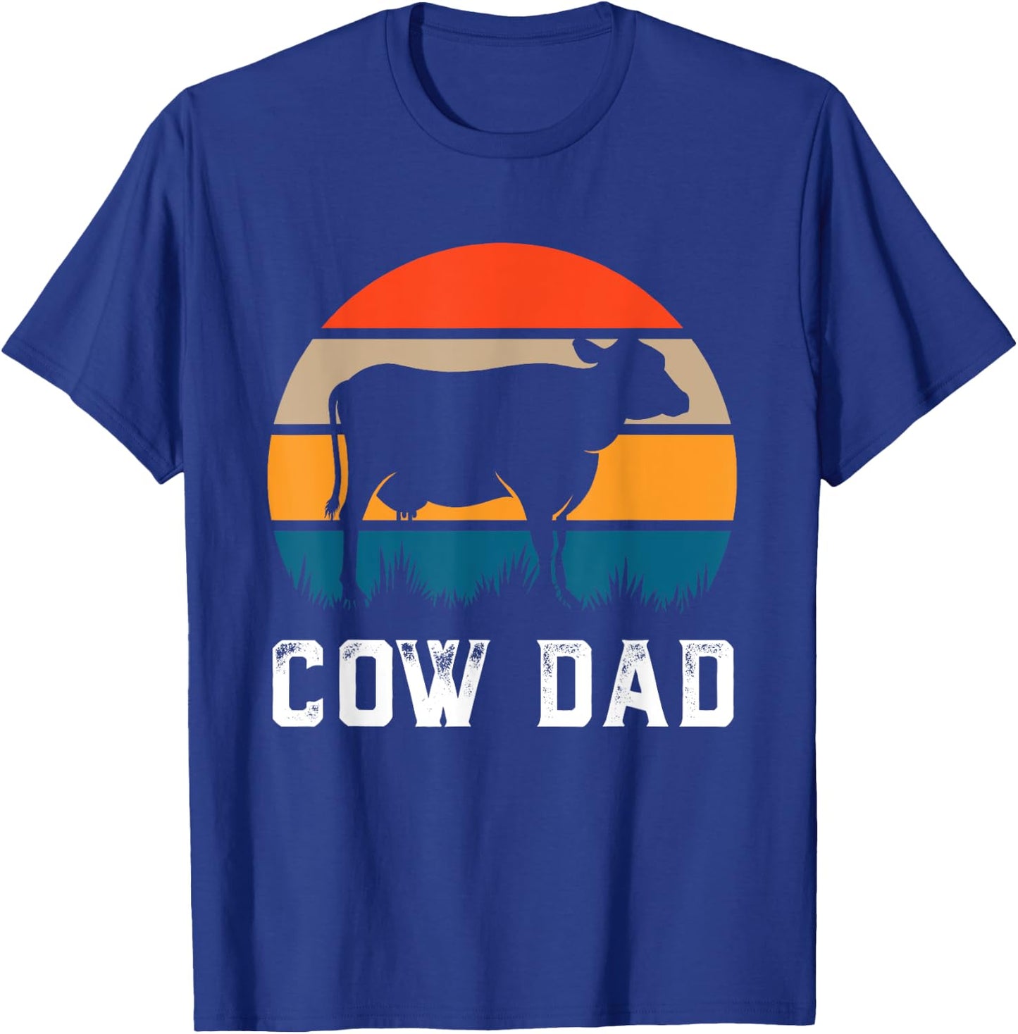 Cow Dad Funny Cattle Gift Dairy Farmer Herdsman Cow Lover T-Shirt - T-Shirt | Royal