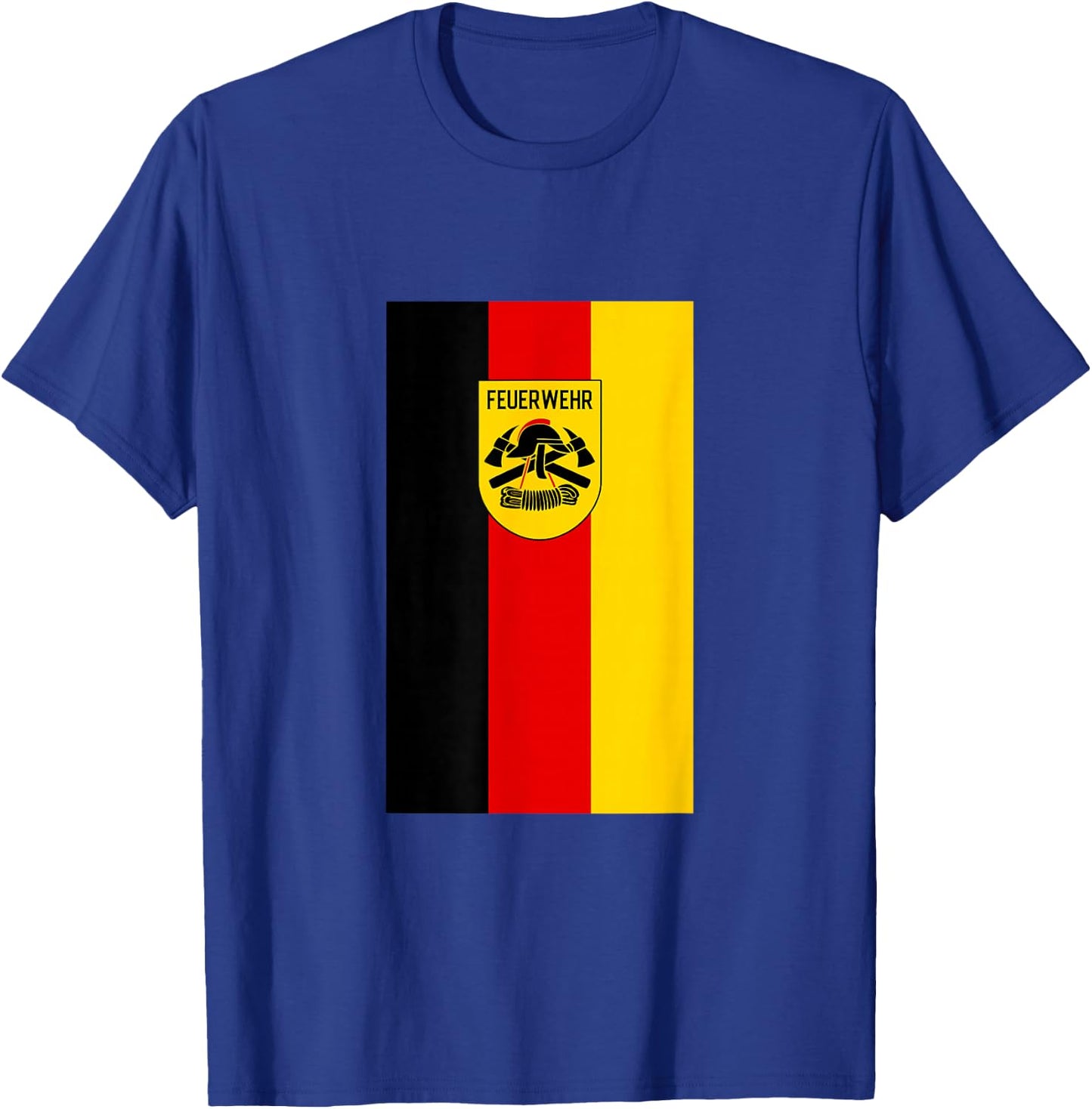 German Fire Rescue Department Fireman Uniform Flag T-Shirt - T-Shirt | Royal
