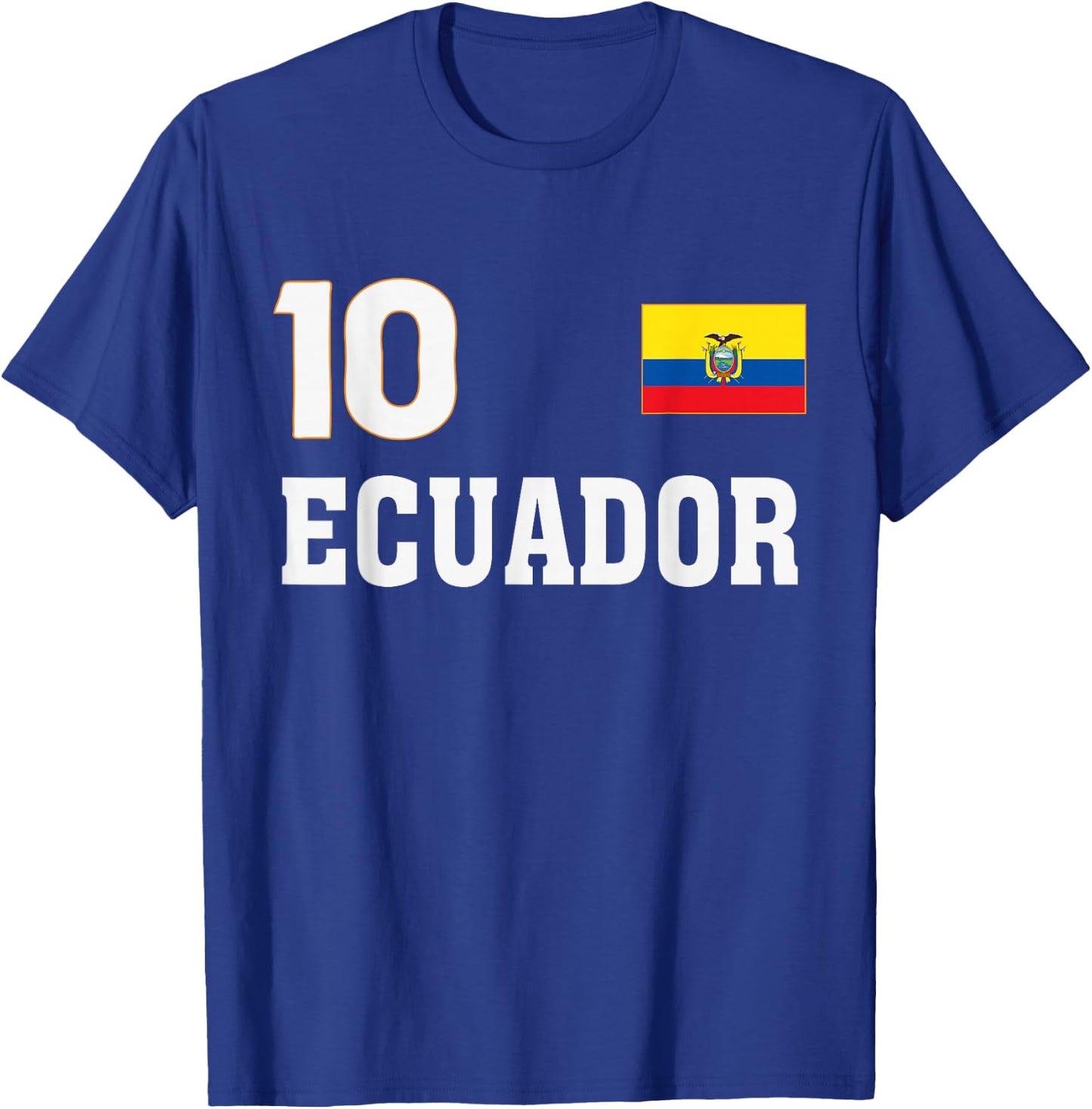Ecuador Flag Number 10 Shield Emblem National Pride T-Shirt - T-Shirt | Royal
