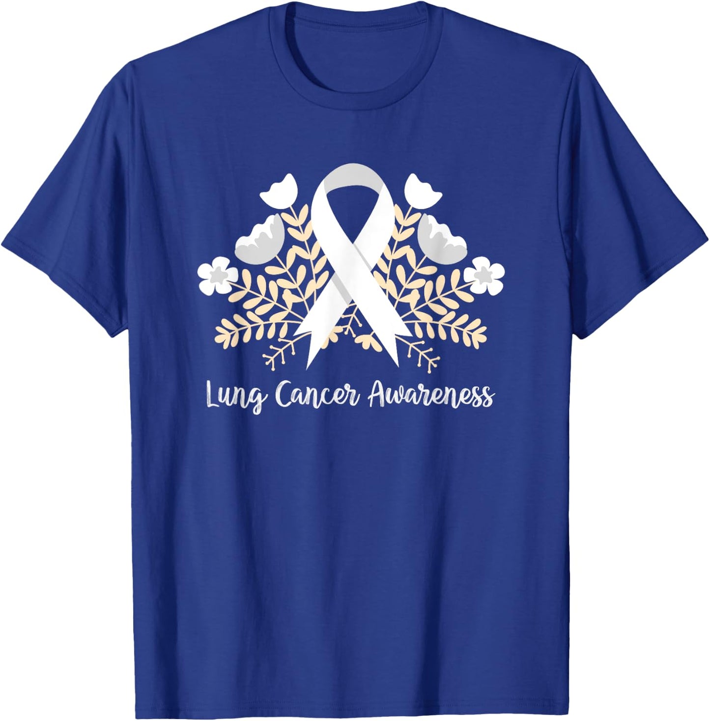 Lung Cancer Awareness Ribbon Lung Cancer T-Shirt - T-Shirt | Royal