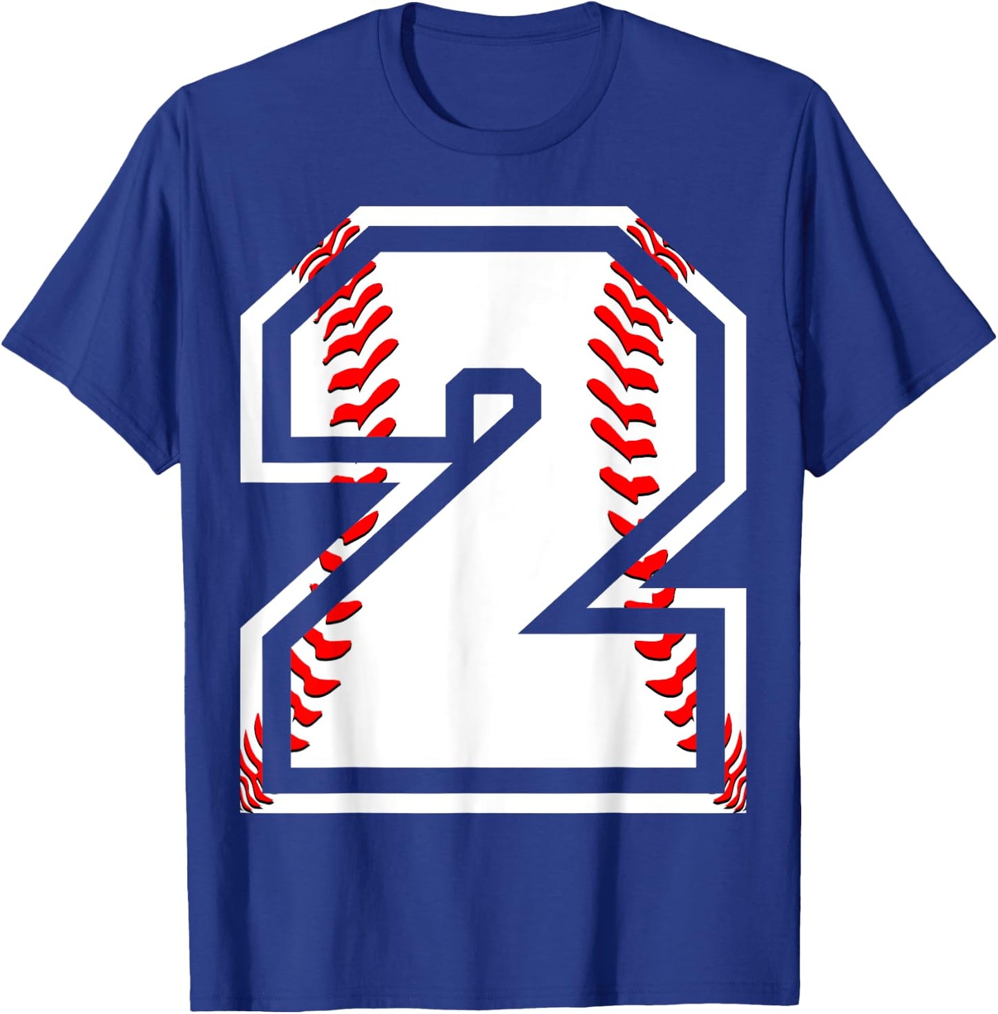 Kids 2nd Birthday Sports Gift - Number 2 Baseball Theme Gift T-Shirt - T-Shirt | Royal
