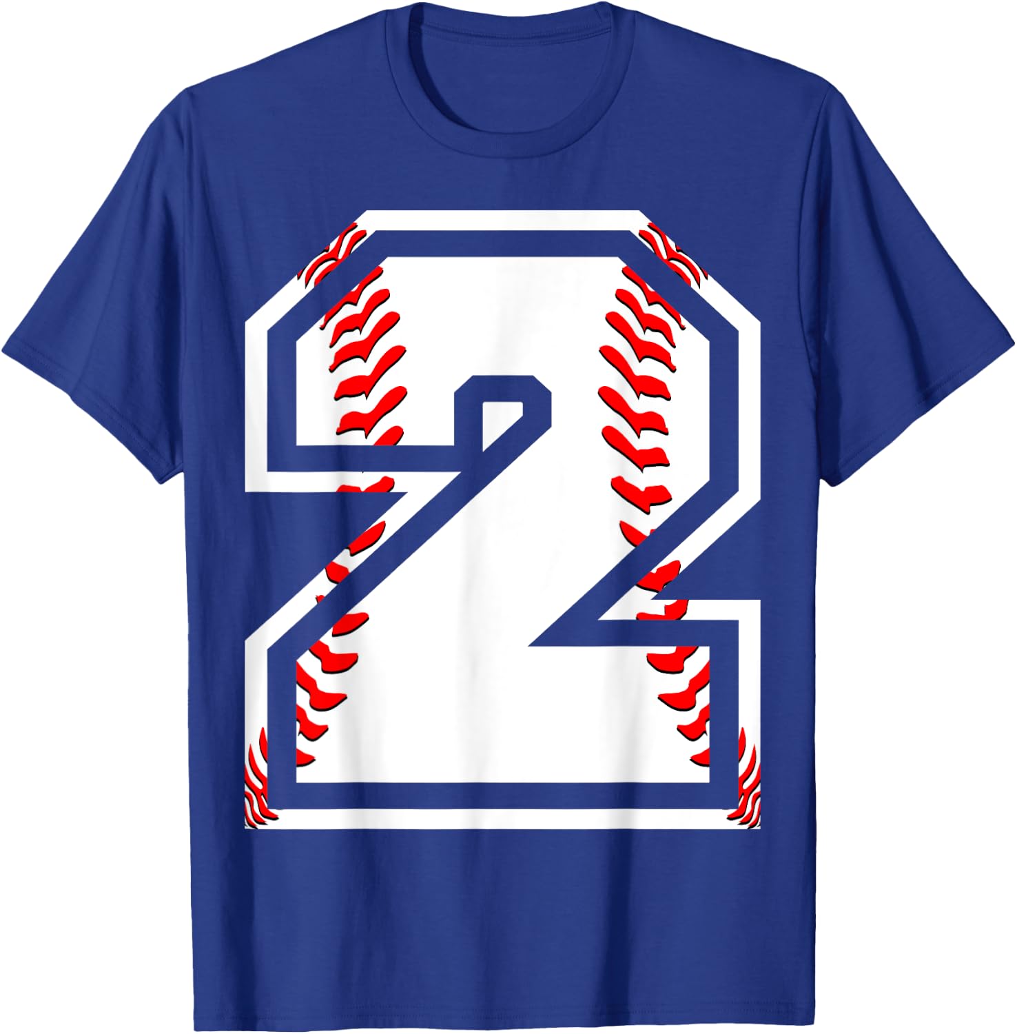 Kids 2nd Birthday Sports Gift - Number 2 Baseball Theme Gift T-Shirt - T-Shirt | Royal