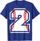 Kids 2nd Birthday Sports Gift - Number 2 Baseball Theme Gift T-Shirt - T-Shirt | Royal