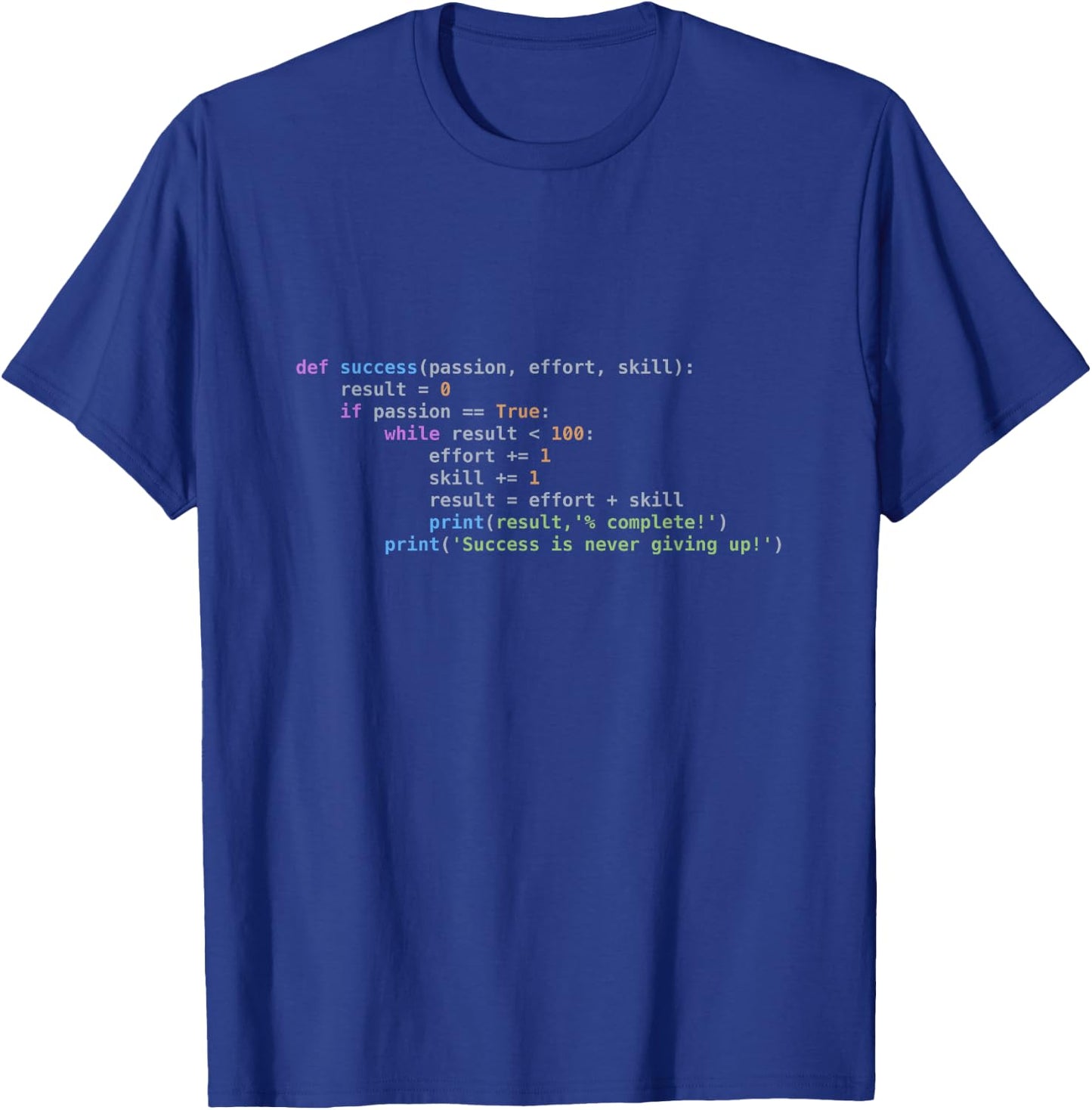 Python Code : Programing Success Syntax T-Shirt - T-Shirt | Royal
