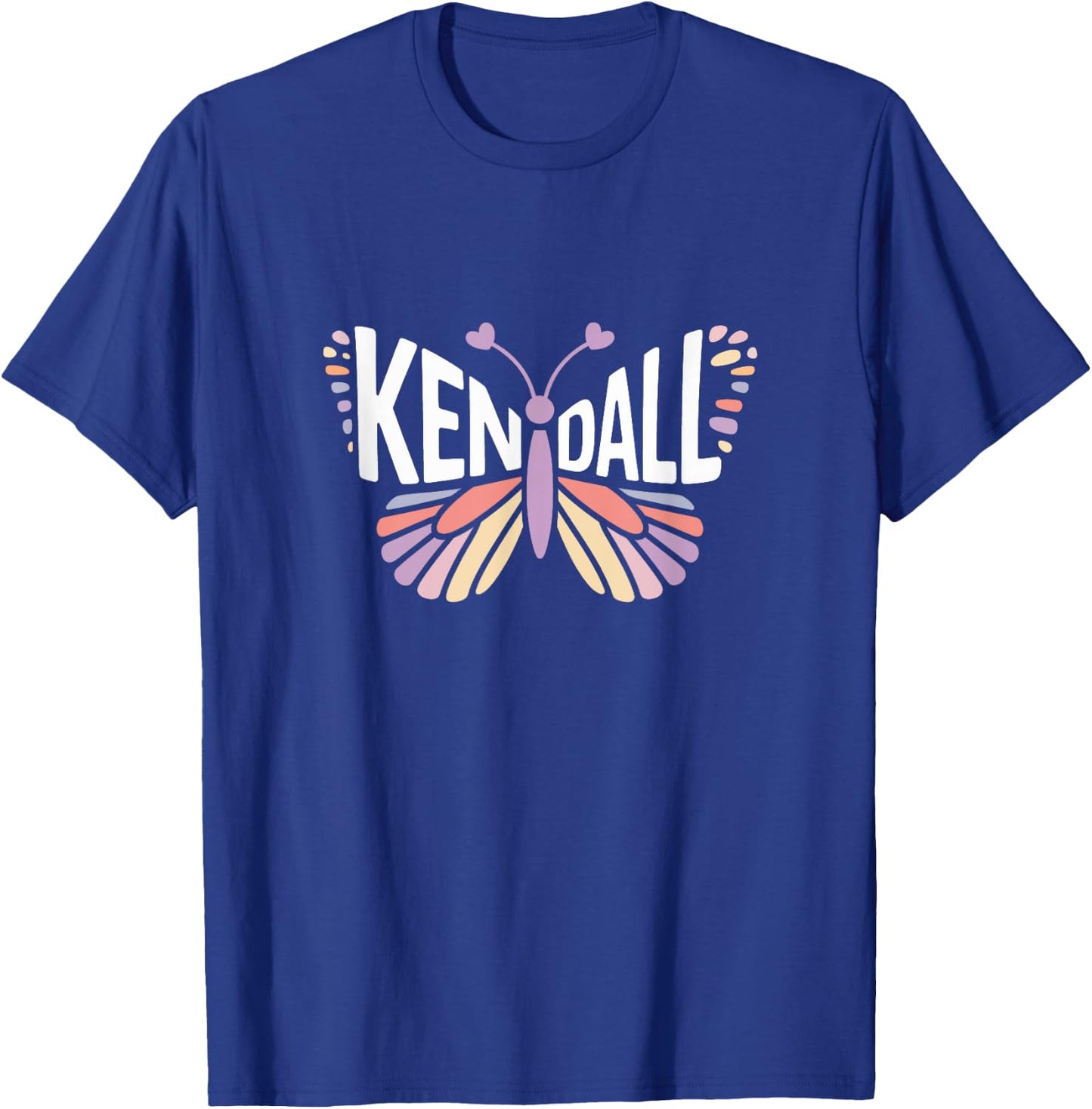 Kendall Butterfly - Personalized Cute Name Word Art T-Shirt - T-Shirt | Royal