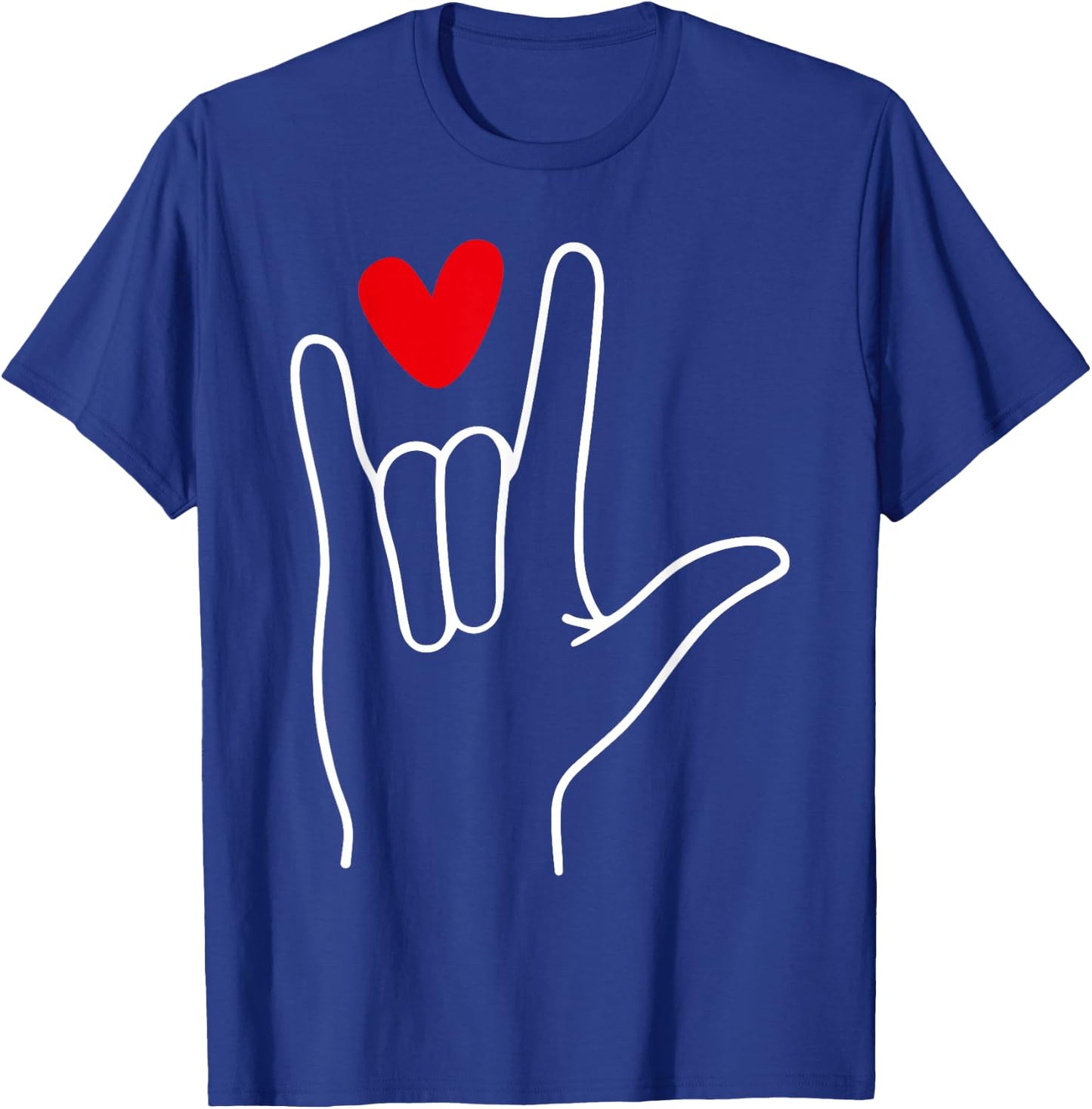 I Love You Sign Language Cute Happy Valentine’s Day T-Shirt - T-Shirt | Royal
