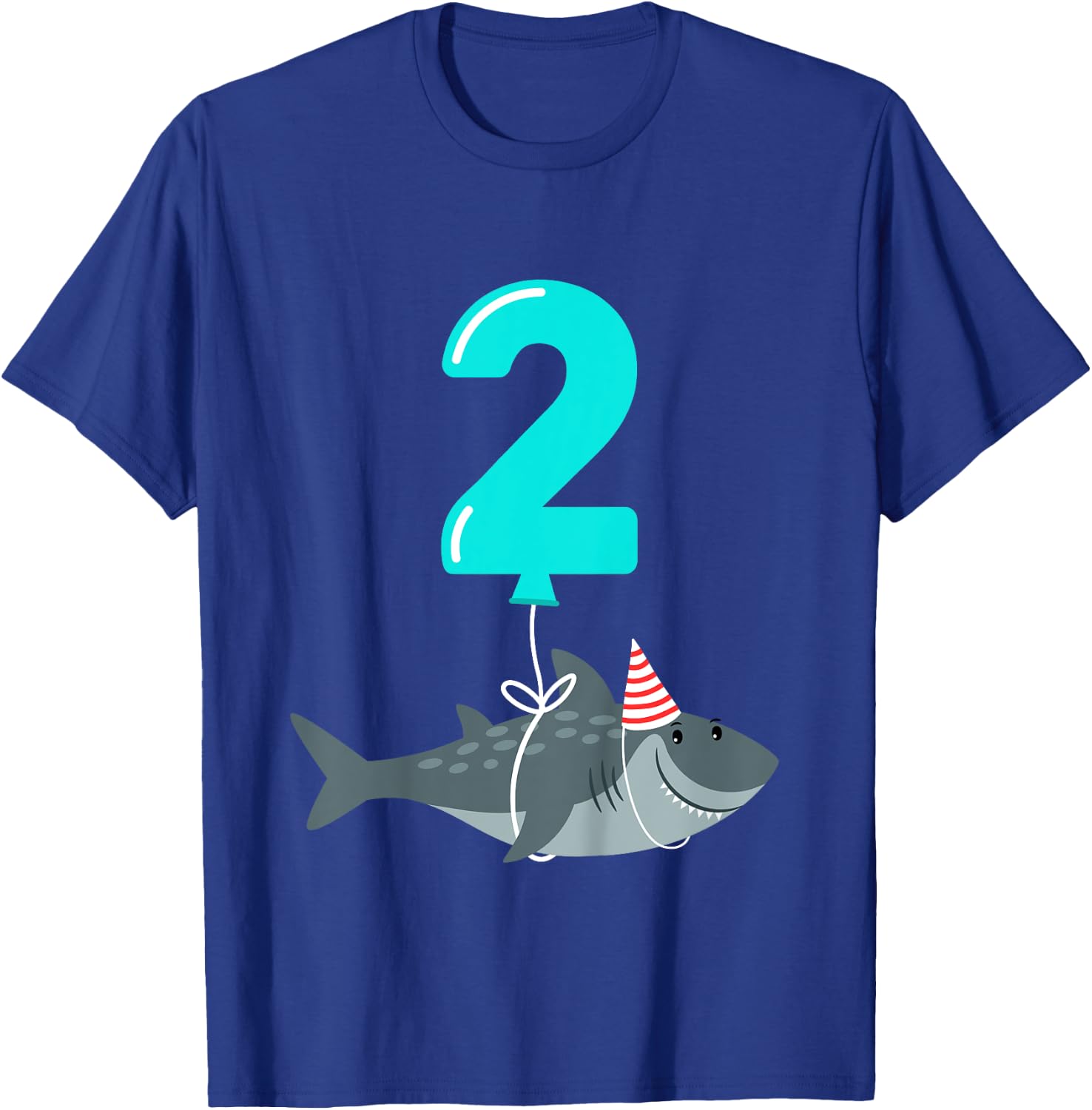 Kids 2nd Birthday Shark Shirt | Cute 2 Year Old Shark Gift Shirt T-Shirt - T-Shirt | Royal