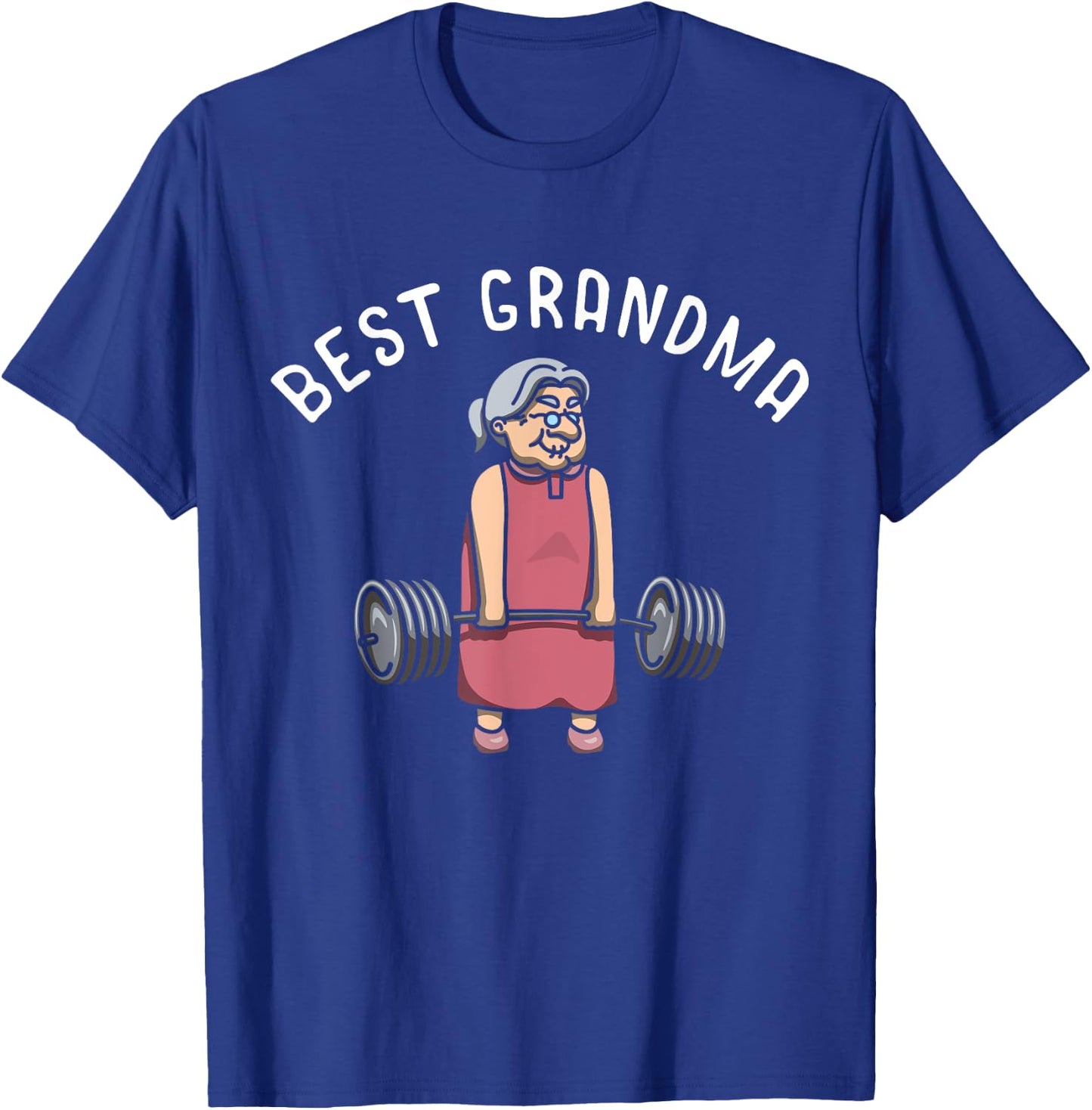 Best Grandma Weightlifter Bodybuilder Grandmother Workout T-Shirt - T-Shirt | Royal