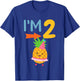 Kids 2nd Birthday Party Pineapple I’m 2 Two Years Old T-Shirt - T-Shirt | Royal