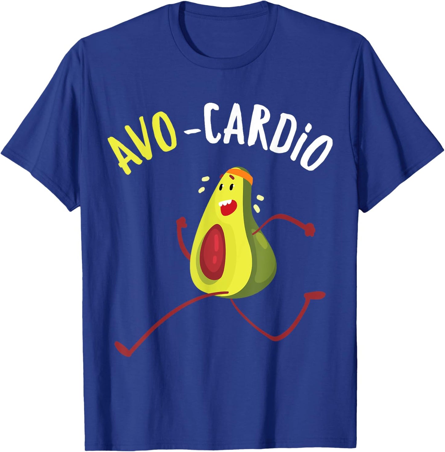Funny Avo-Cardio Pun Workout Running Avocado T-Shirt - T-Shirt | Royal