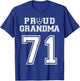 Custom Proud Football Grandma Number 71 Personalized Women T-Shirt - T-Shirt | Royal