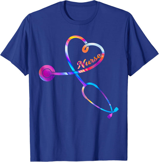 Nurse Stethoscope Heartbeat EKG Nursing Student Graduation T-Shirt - T-Shirt | Royal