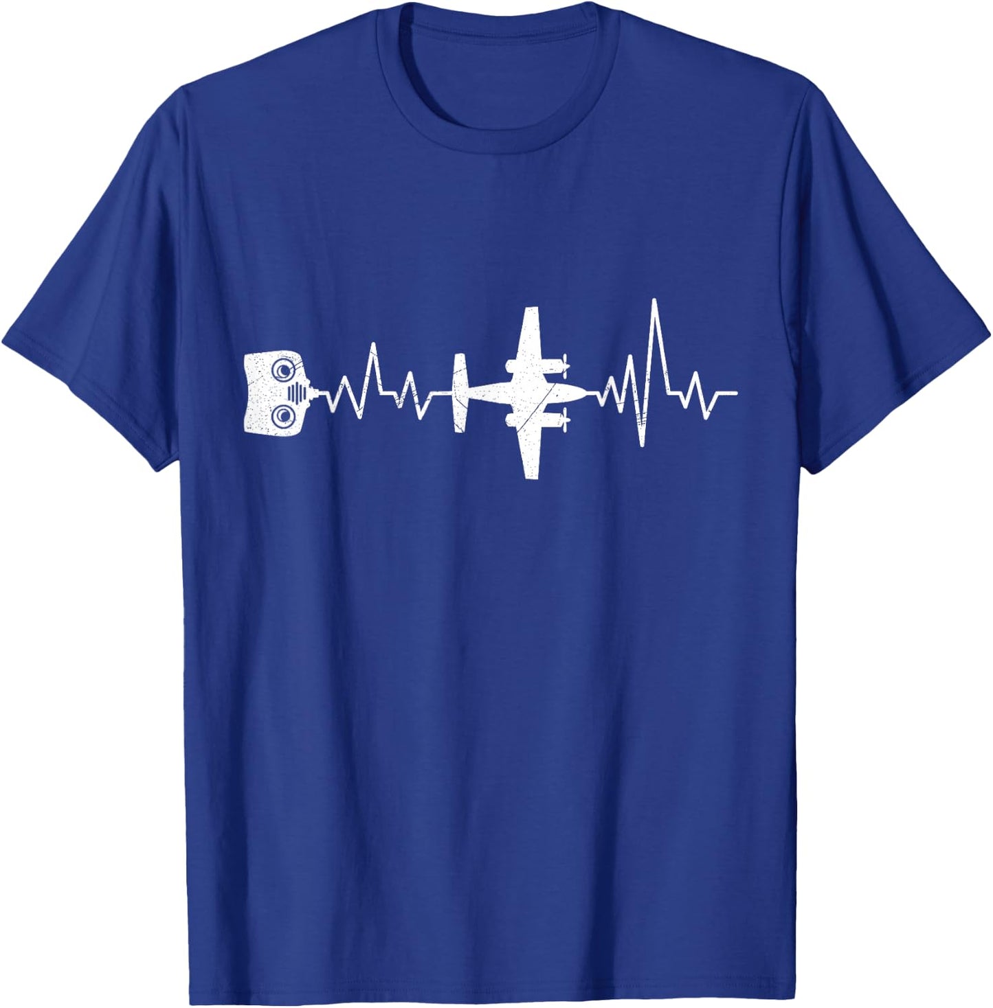 RC Aviator Heartbeat RC Aeroplane Pilot Model Plane T-Shirt - T-Shirt | Royal