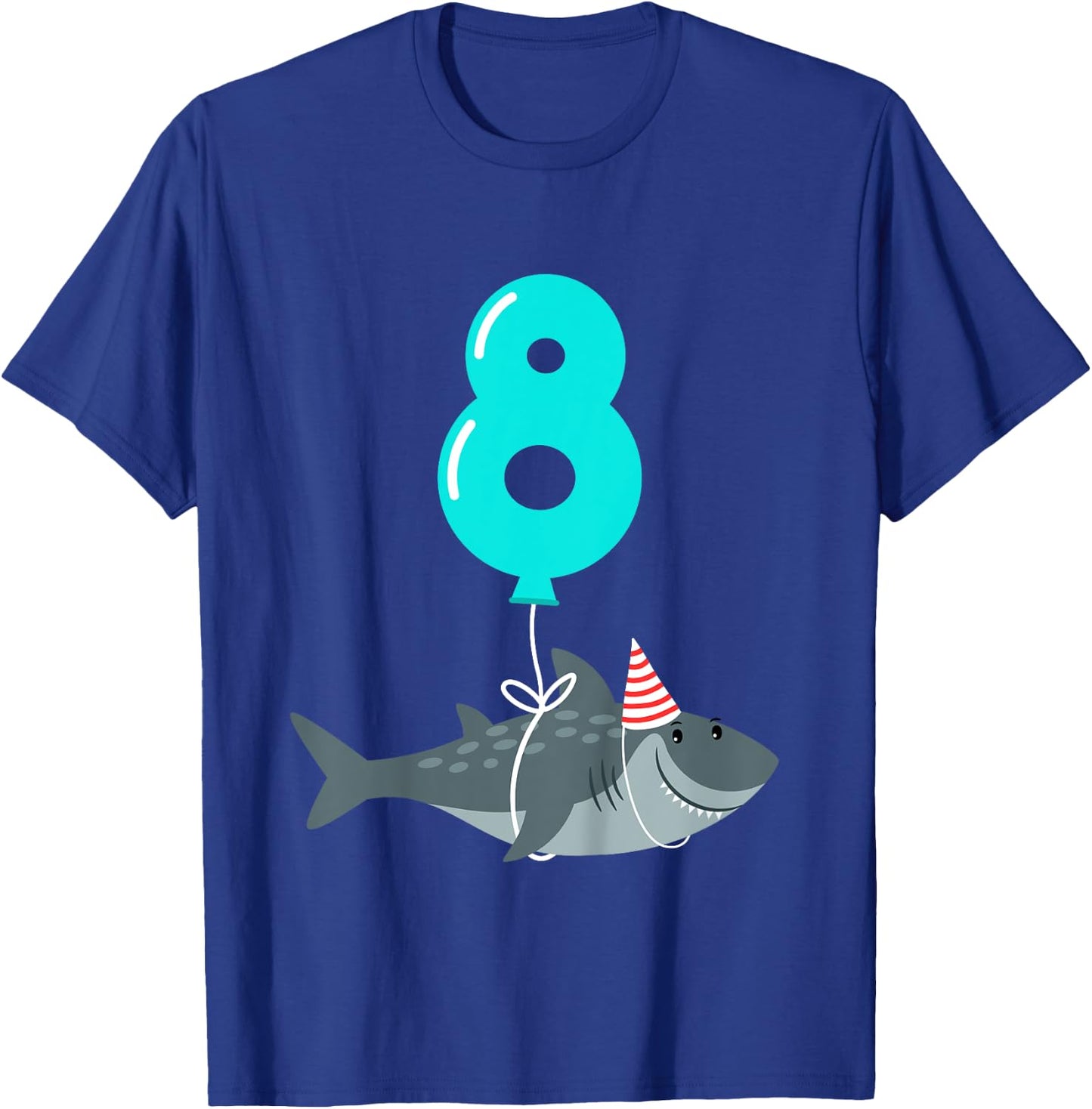 8th Birthday Shark Shirt | Cute 8 Year Old Shark Gift Shirt T-Shirt - T-Shirt | Royal