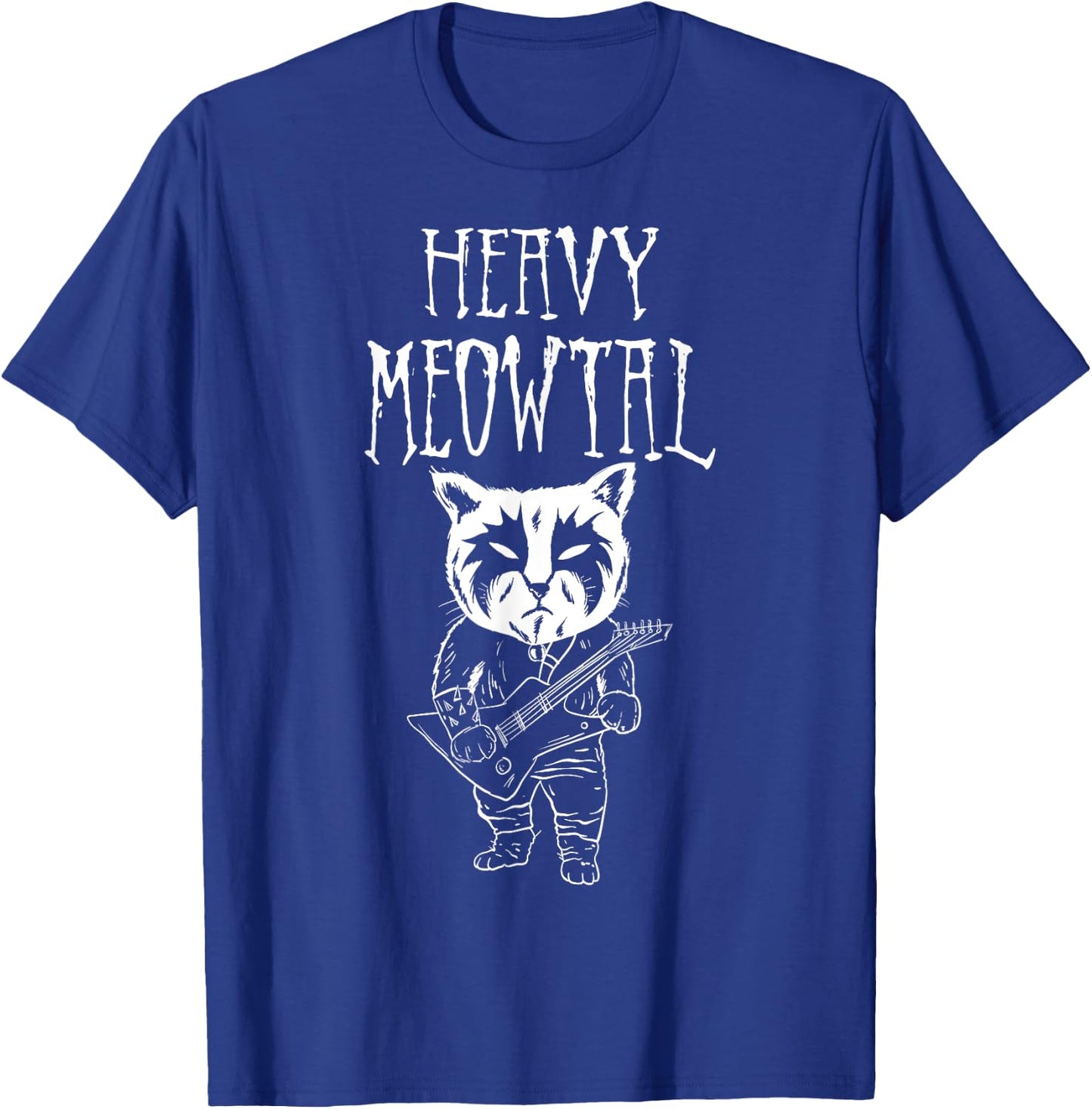 Heavy Metal Headbanger, Guitar, Cat Playing Guitar, Meowtal T-Shirt - T-Shirt | Royal
