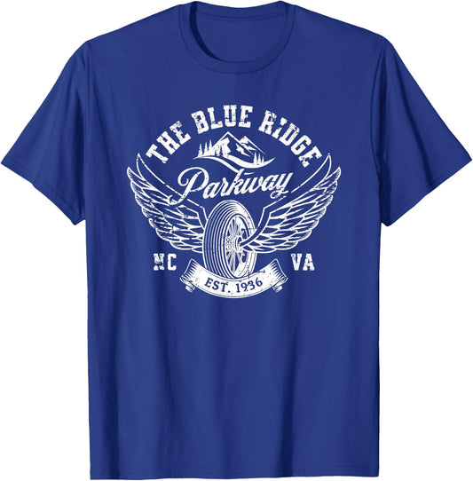 Vintage Blue Ridge Parkway NC VA USA T-Shirt - T-Shirt | Royal