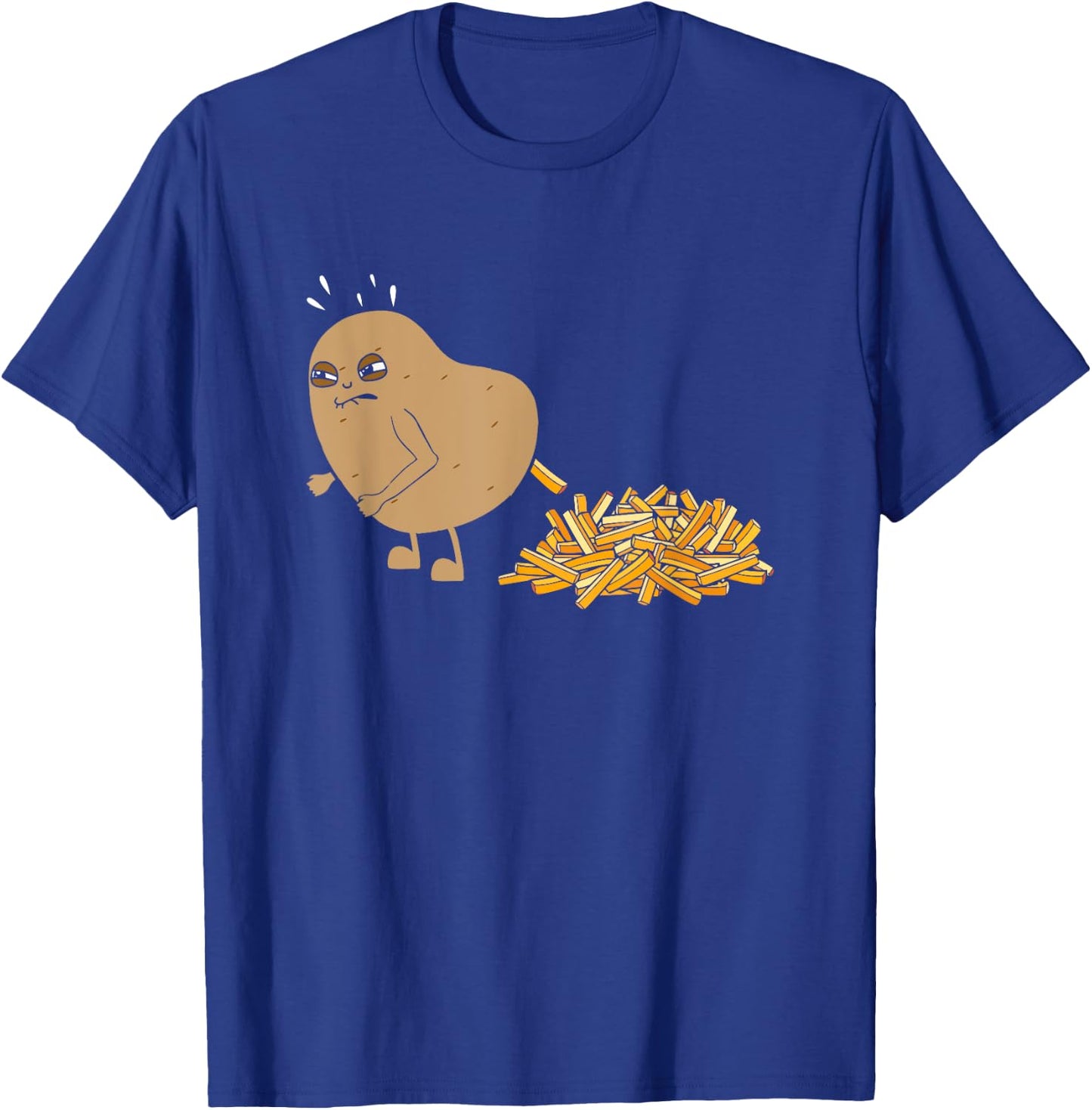 Potato Pooping Fries Funny French Fries Potato Lover T-Shirt - T-Shirt | Royal