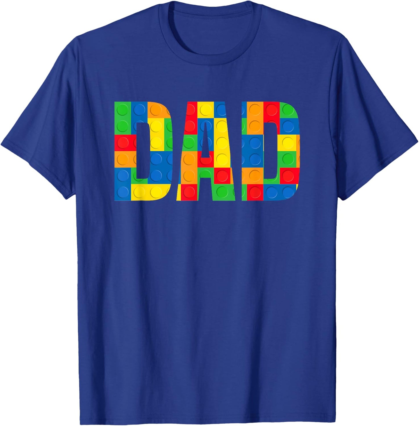 Cool Dad Brick Master Builder Funny Building Blocks Dad T-Shirt - T-Shirt | Royal