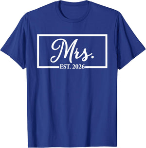 Mrs. Est. 2026 Wife Husband Married Couple Wedding Mr Mrs T-Shirt - T-Shirt | Royal
