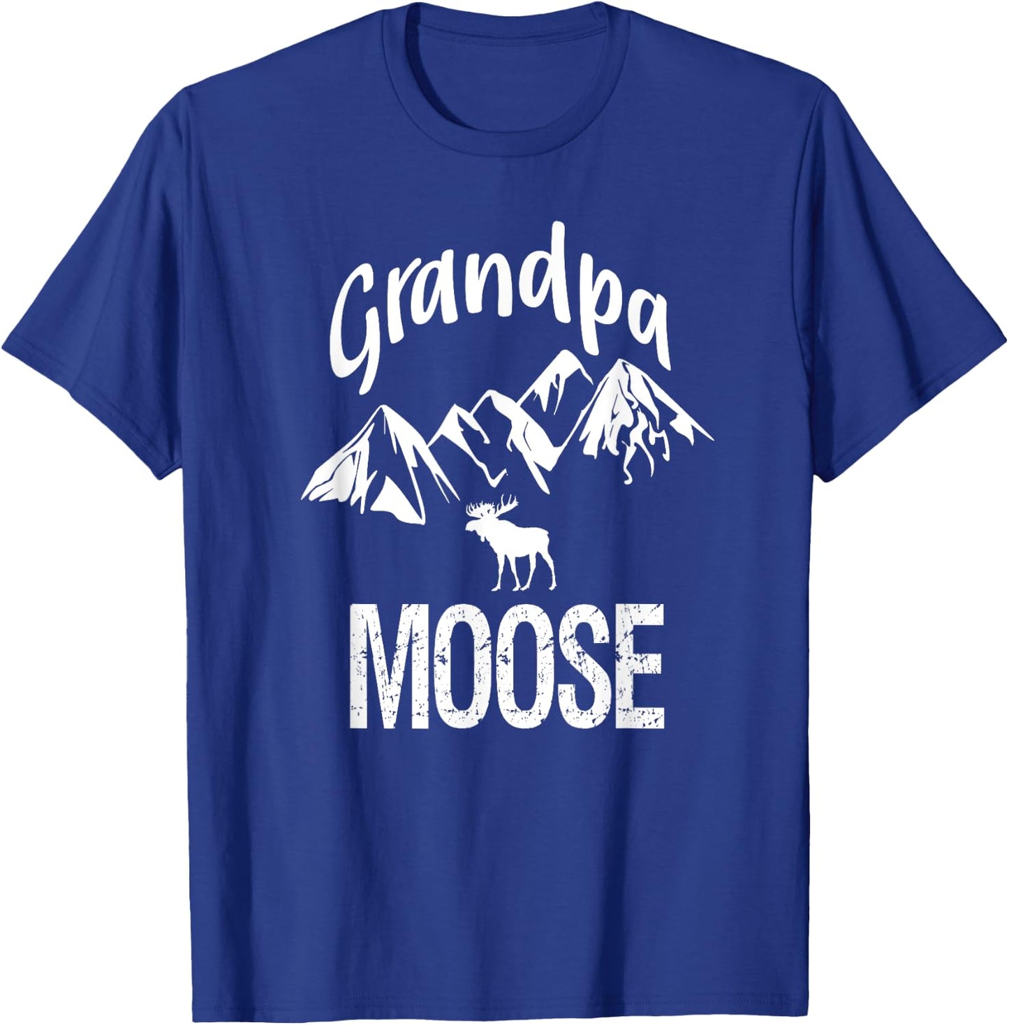 Grandpa Moose Grandfather Moose Woodland Animal T-Shirt - T-Shirt | Royal