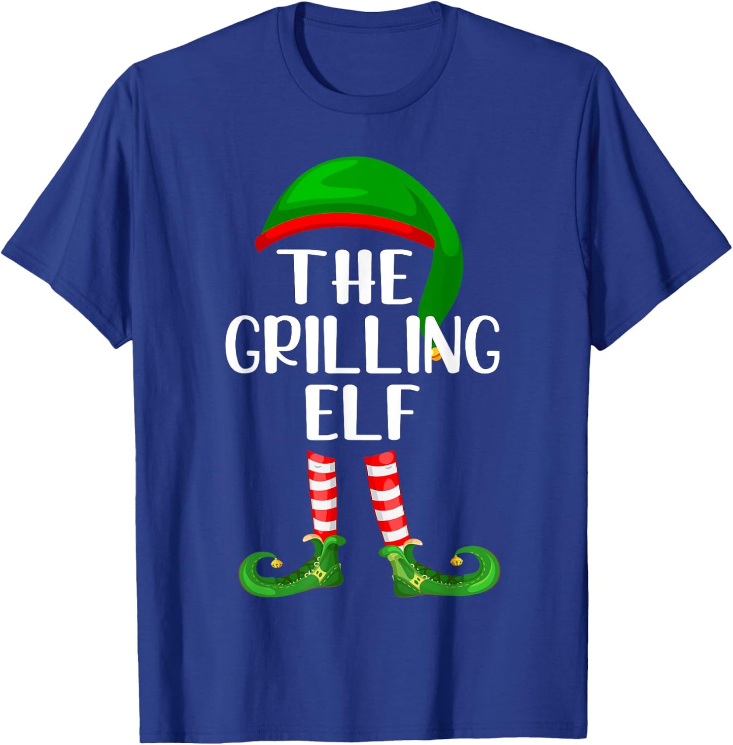 Funny The Grilling Elf Matching Family Christmas T-Shirt - T-Shirt | Royal