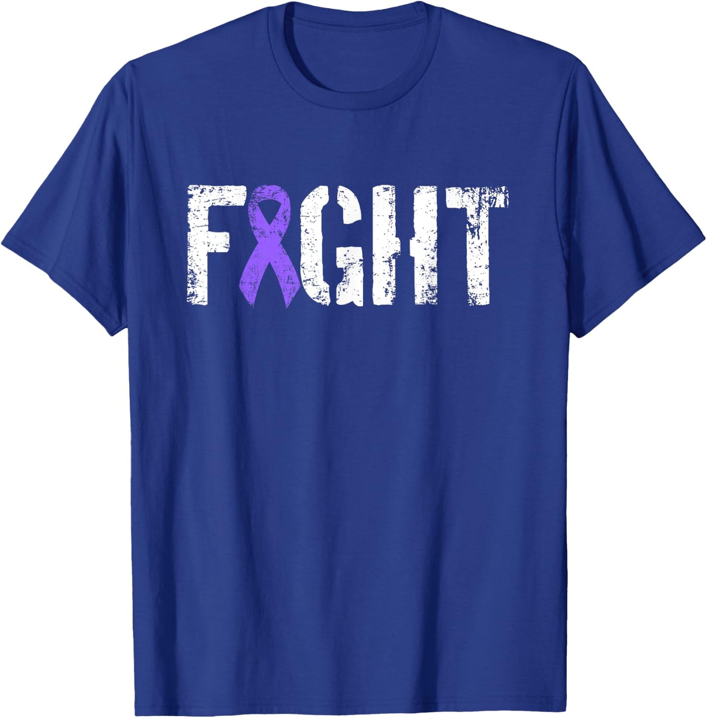 Fight Hodgkins Lymphoma Cancer - Military Purple Ribbon T-Shirt - T-Shirt | Royal