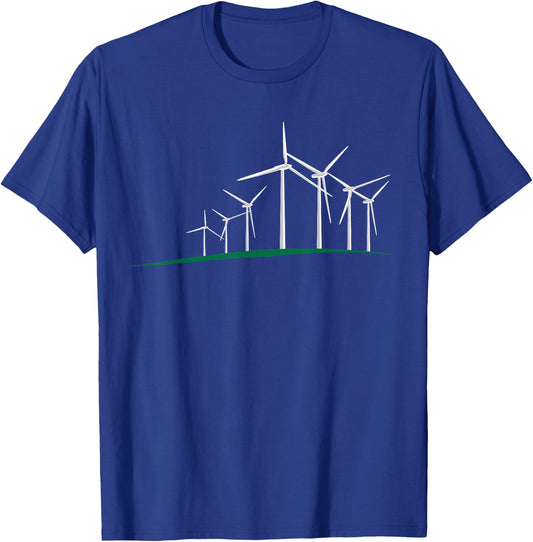 Windmill Wind Energy Design T-Shirt - T-Shirt | Royal