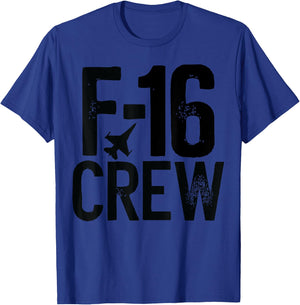 F-16 Viper silhouette Jet Fighter Crew and Team Fighter jet T-Shirt - T-Shirt | Royal