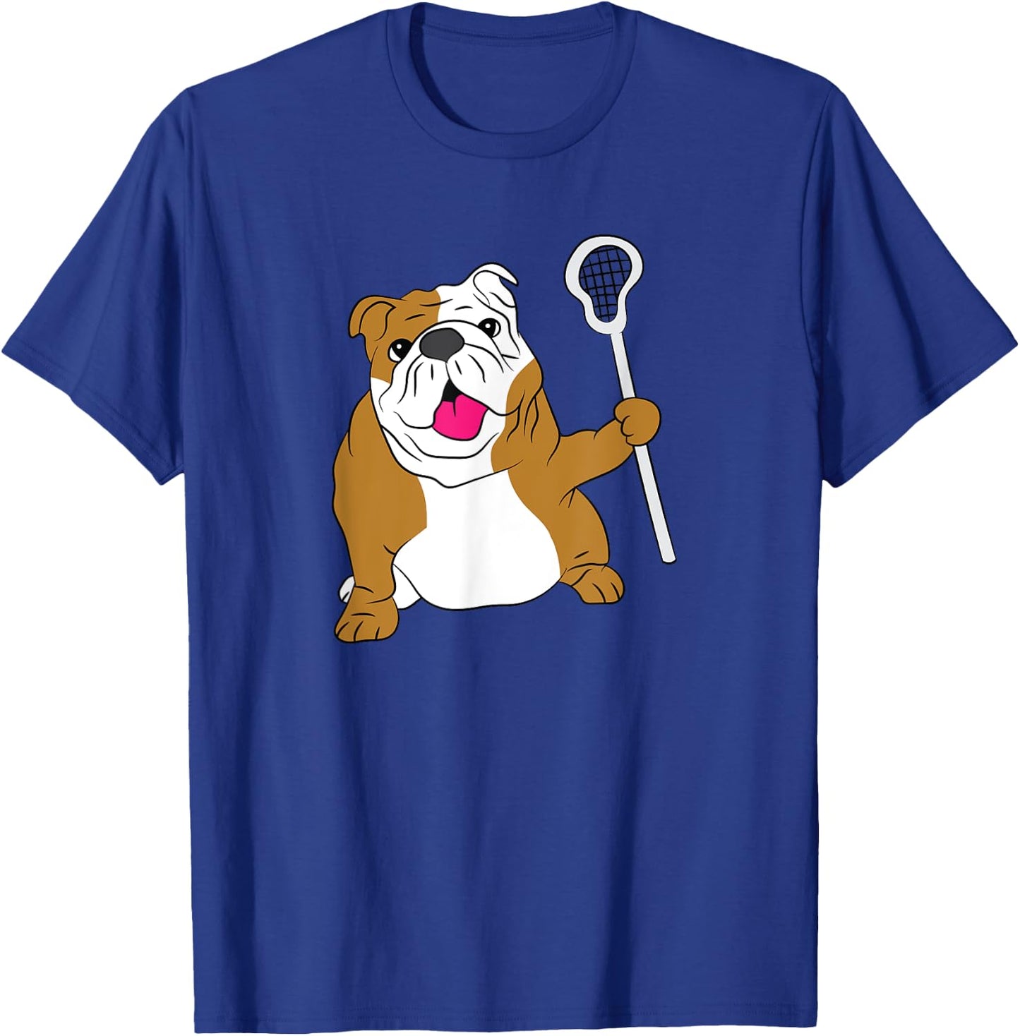 Bulldog Dog Lacrosse Design LAX Dad T-Shirt - T-Shirt | Royal