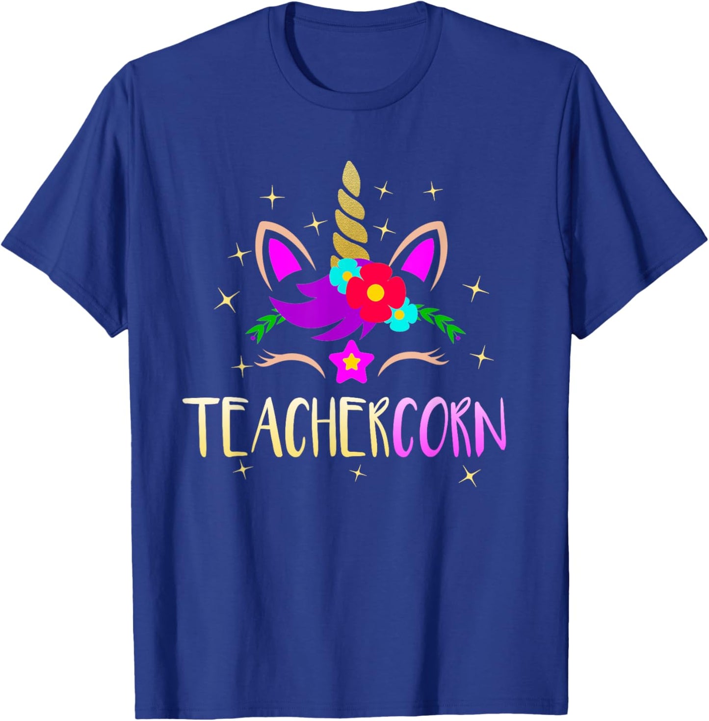 Teachercorn Funny Unicorn Teacher Gift T-Shirt - T-Shirt | Royal