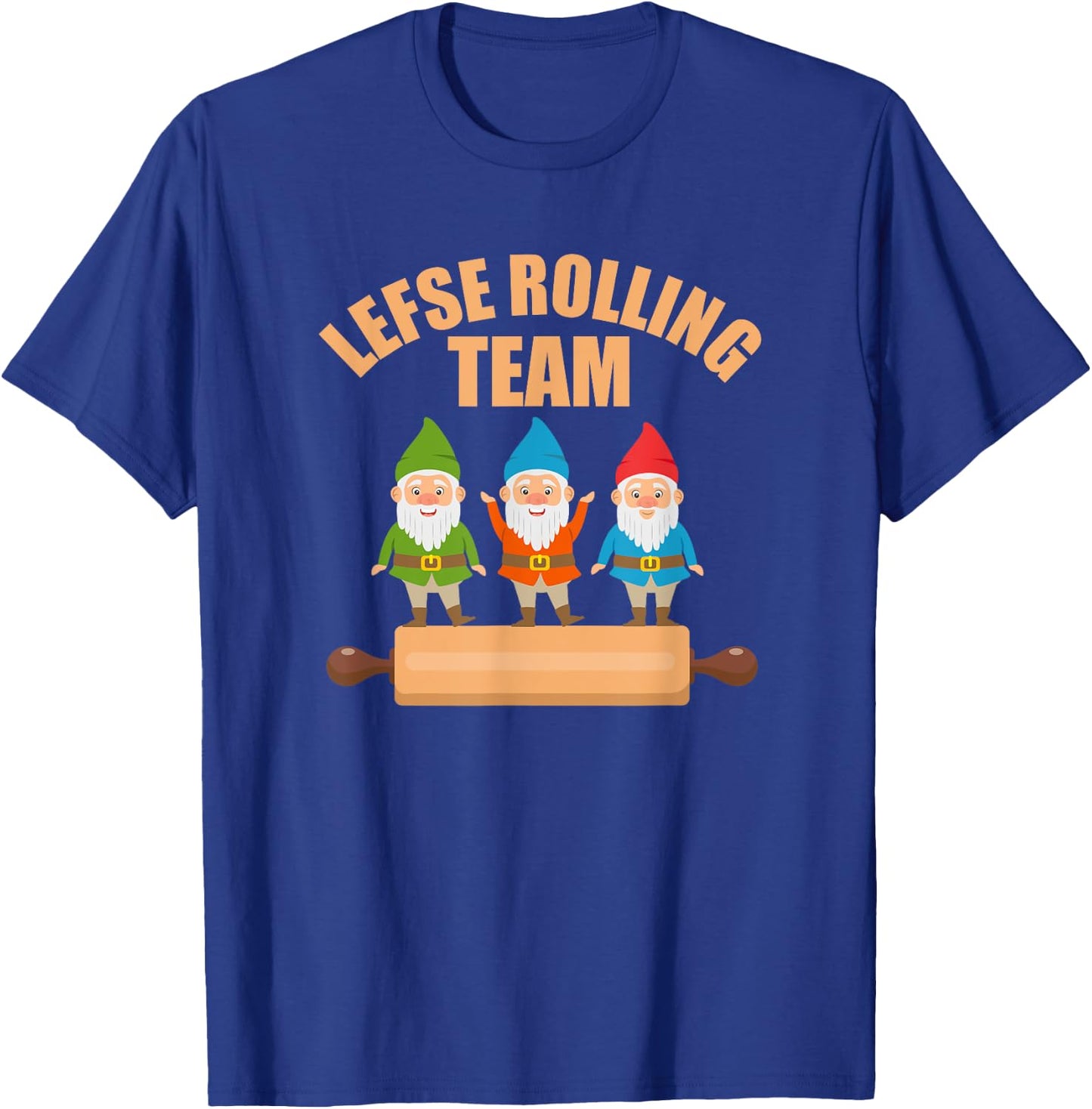 Lefse Rolling Team Nisse Tomte Norway Matching Christmas T-Shirt - T-Shirt | Royal