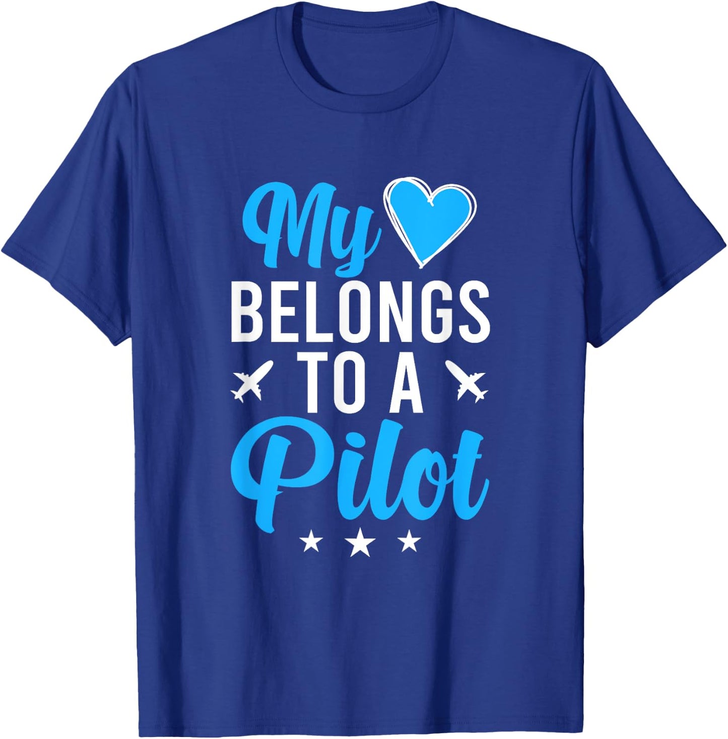 My Heart Pilot's Wife Of A Pilot Wife Airplane Pilot Wife T-Shirt - T-Shirt | Royal