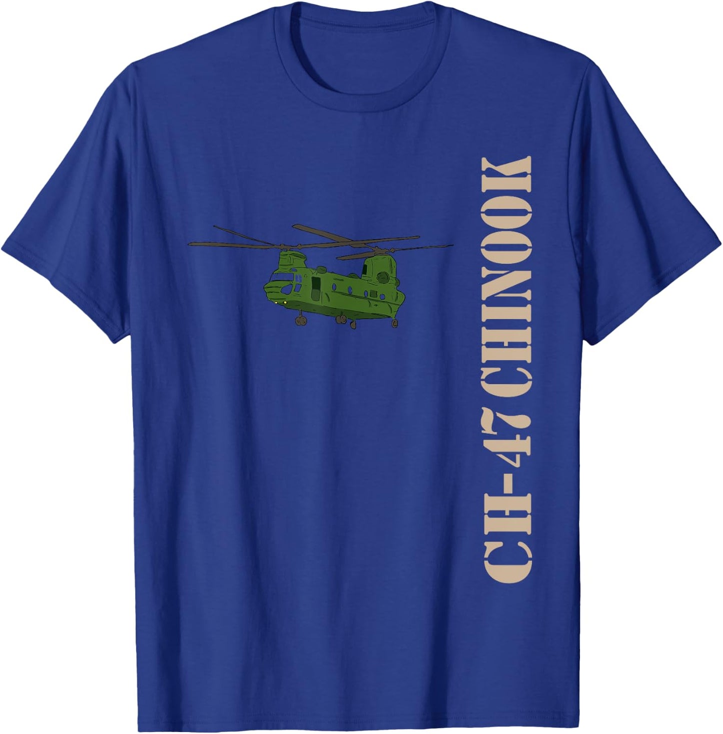 Chinook Helicopter T Shirt 15U MOS CH 47 Army Helicopter T-Shirt - T-Shirt | Royal