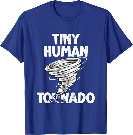 Kids Funny Tiny Human Tornado Quote Toddler Boys Girls Kids T-Shirt - T-Shirt | Royal