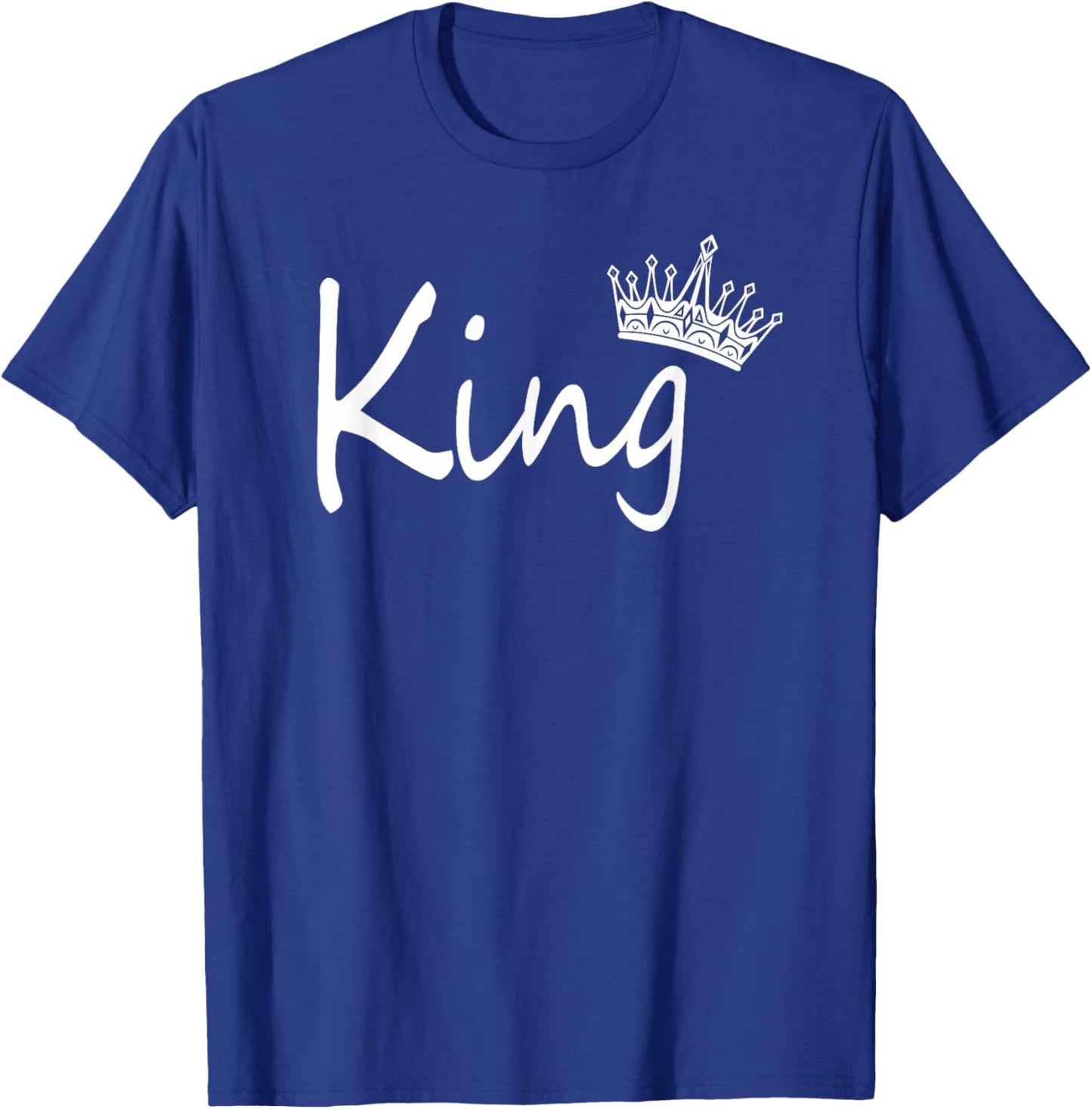 King and Queen Crown Matching Couple Design and Her T-Shirt - T-Shirt | Royal