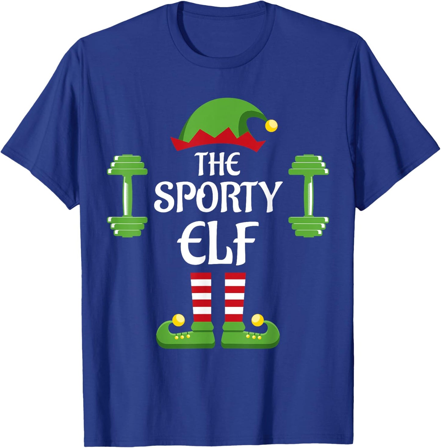 Sporty Elf Family Matching Group Christmas T-Shirt - T-Shirt | Royal