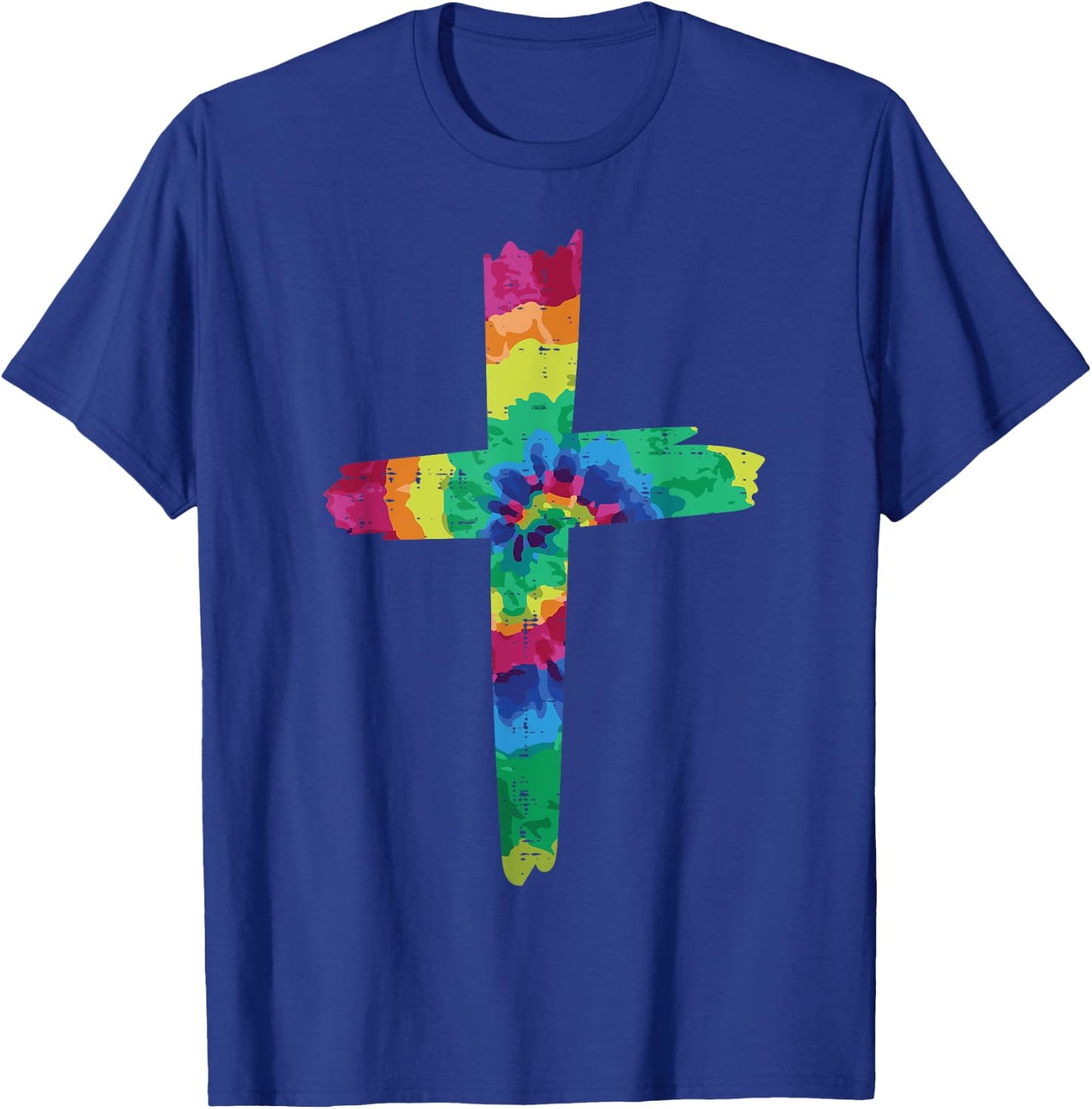 Tie Dye Cross God Jesus Faith Hippie Christian Men Women T-Shirt - T-Shirt | Royal