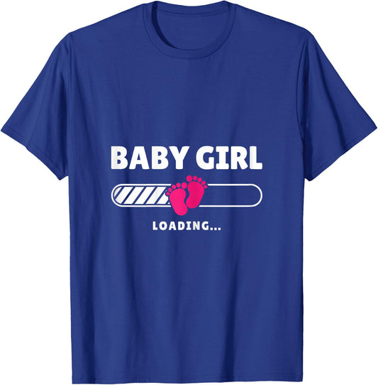 Mom Baby Girl Loading Mother To Be Pregnancy Pregnant Woman T-Shirt - T-Shirt | Royal