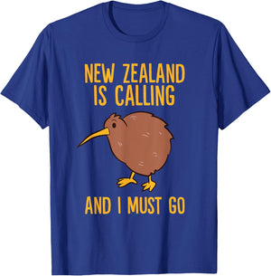 Kiwi New Zealand Is Calling And I Must Go T-Shirt - T-Shirt | Royal