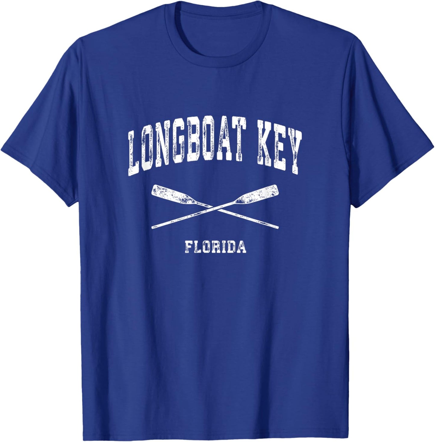 Longboat Key Florida Vintage Nautical Crossed Oars T-Shirt - T-Shirt | Royal