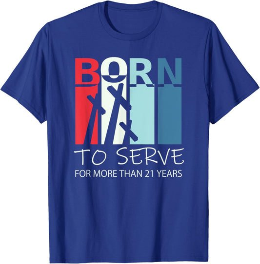 Born to Serve Christian Faith Jesus Bible Verse T-Shirt - T-Shirt | Royal